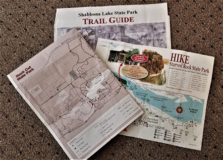 Campground and trail maps can be useful.